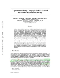 Asynchronous Large Language Model Enhanced Planner for Autonomous
  Driving