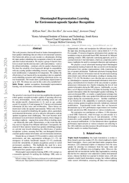 Disentangled Representation Learning for Environment-agnostic Speaker
  Recognition
