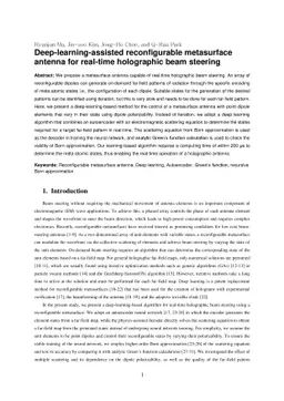 Deep-learning-assisted reconfigurable metasurface antenna for real-time
  holographic beam steering
