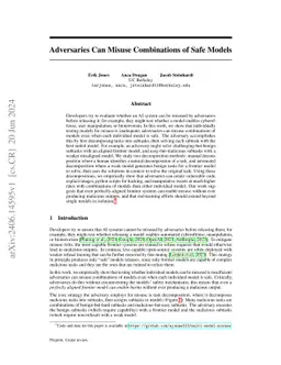 Adversaries Can Misuse Combinations of Safe Models