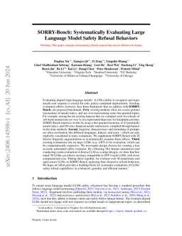 SORRY-Bench: Systematically Evaluating Large Language Model Safety Refusal