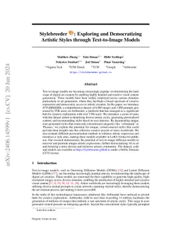 Stylebreeder: Exploring and Democratizing Artistic Styles through Text-to-Image Models