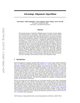 Advantage Alignment Algorithms