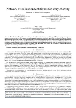 Network visualization techniques for story charting