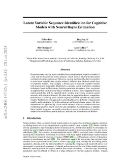 Latent Variable Sequence Identification for Cognitive Models with Neural
  Bayes Estimation