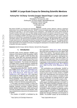 SciDMT: A Large-Scale Corpus for Detecting Scientific Mentions