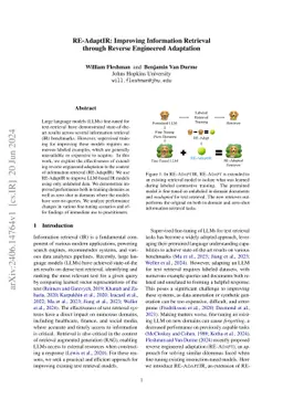 RE-AdaptIR: Improving Information Retrieval through Reverse Engineered
  Adaptation
