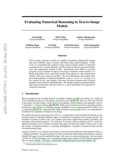 Evaluating Numerical Reasoning in Text-to-Image Models