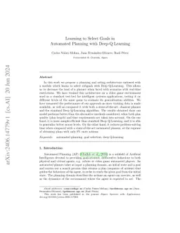 Learning to Select Goals in Automated Planning with Deep-Q Learning