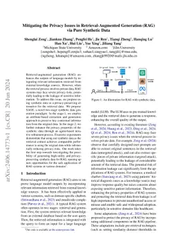Mitigating the Privacy Issues in Retrieval-Augmented Generation (RAG) via Pure Synthetic Data