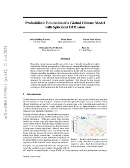 Probabilistic Emulation of a Global Climate Model with Spherical
  DYffusion