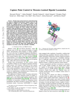 Capture Point Control in Thruster-Assisted Bipedal Locomotion