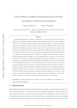 Latent diffusion models for parameterization and data assimilation of
  facies-based geomodels