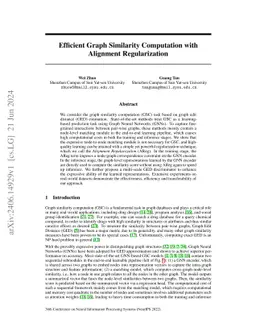 Efficient Graph Similarity Computation with Alignment Regularization