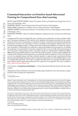 Contextual Interaction via Primitive-based Adversarial Training For
  Compositional Zero-shot Learning