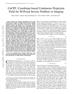 CoCPF: Coordinate-based Continuous Projection Field for Ill-Posed
  Inverse Problem in Imaging