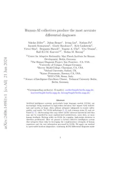 Human-AI collectives produce the most accurate differential diagnoses