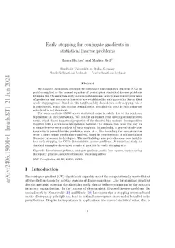 Early stopping for conjugate gradients in statistical inverse problems