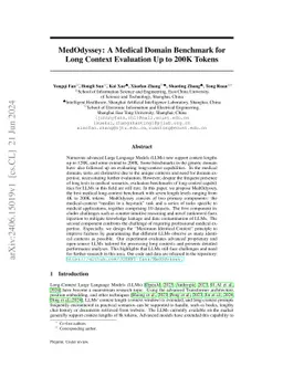 MedOdyssey: A Medical Domain Benchmark for Long Context Evaluation Up to
  200K Tokens