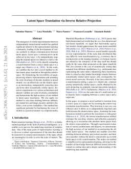 Latent Space Translation via Inverse Relative Projection