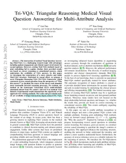 Tri-VQA: Triangular Reasoning Medical Visual Question Answering for
  Multi-Attribute Analysis