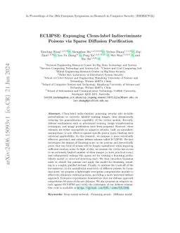 ECLIPSE: Expunging Clean-label Indiscriminate Poisons via Sparse
  Diffusion Purification