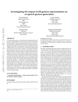 Investigating the impact of 2D gesture representation on co-speech
  gesture generation