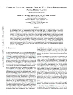 Embracing Federated Learning: Enabling Weak Client Participation via
  Partial Model Training