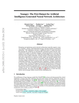Younger: The First Dataset for Artificial Intelligence-Generated Neural
  Network Architecture