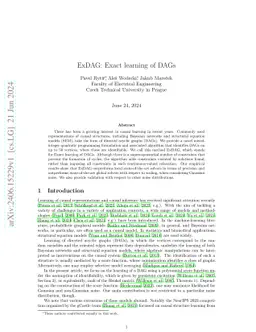 ExDAG: an MIQP Algorithm for Learning DAGs