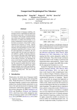 Unsupervised Morphological Tree Tokenizer