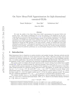 On Naive Mean-Field Approximation for high-dimensional canonical GLMs