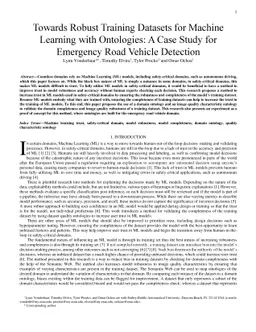 Towards Robust Training Datasets for Machine Learning with Ontologies: A
  Case Study for Emergency Road Vehicle Detection