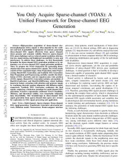 You Only Acquire Sparse-channel (YOAS): A Unified Framework for
  Dense-channel EEG Generation