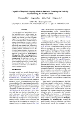 Cognitive Map for Language Models: Optimal Planning via Verbally
  Representing the World Model