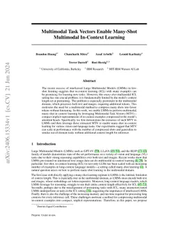 Multimodal Task Vectors Enable Many-Shot Multimodal In-Context Learning