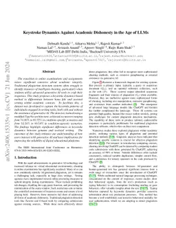 Keystroke Dynamics Against Academic Dishonesty in the Age of LLMs