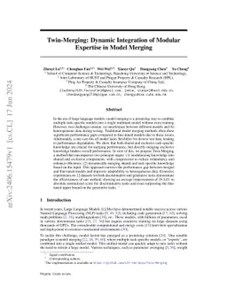 Twin-Merging: Dynamic Integration of Modular Expertise in Model Merging