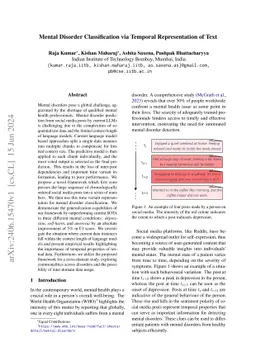 Mental Disorder Classification via Temporal Representation of Text