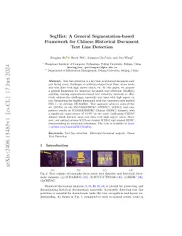 SegHist: A General Segmentation-based Framework for Chinese Historical
  Document Text Line Detection