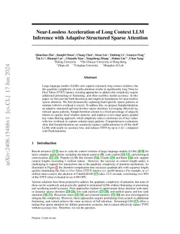 SampleAttention: Near-Lossless Acceleration of Long Context LLM Inference with Adaptive Structured Sparse Attention