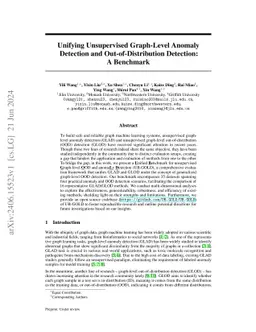 Unifying Unsupervised Graph-Level Anomaly Detection and Out-of-Distribution Detection: A Benchmark