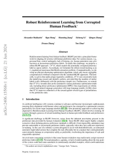 Robust Reinforcement Learning from Corrupted Human Feedback