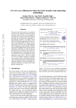 TinyStyler: Efficient Few-Shot Text Style Transfer with Authorship
  Embeddings