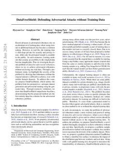 DataFreeShield: Defending Adversarial Attacks without Training Data