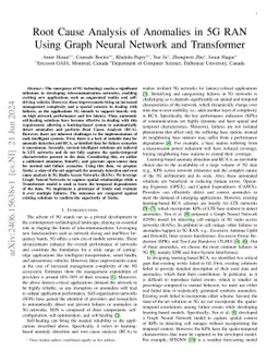 Root Cause Analysis of Anomalies in 5G RAN Using Graph Neural Network
  and Transformer