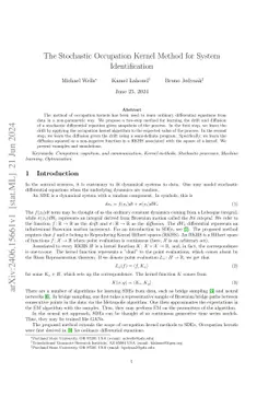 The Stochastic Occupation Kernel Method for System Identification