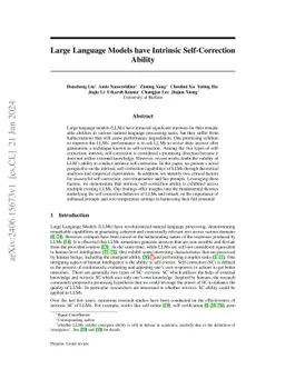 Large Language Models have Intrinsic Self-Correction Ability