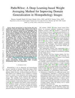 PathoWAve: A Deep Learning-based Weight Averaging Method for Improving
  Domain Generalization in Histopathology Images