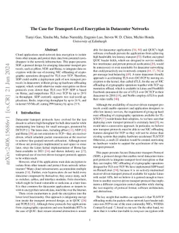 Designing Transport-Level Encryption for Datacenter Networks